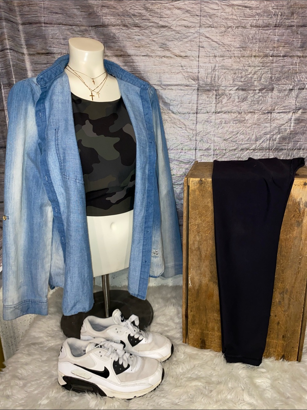 Old Navy Active Camo Print Sports Bra/Top